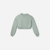 The Organic Cotton Cropped Crew | White Sage