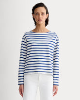 The Mariner Tee | Bone / Mazarine Blue
