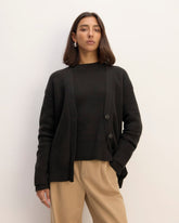 The Cotton Honeycomb Cardigan | Black