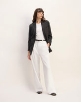 The Draper Pleated Pant in Buttersmooth | White | 32" Inseam