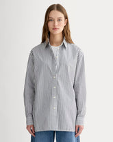 The Boyfriend Shirt in Ultrasoft Cotton | Optic White / Black