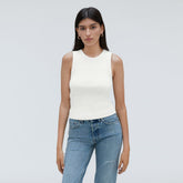 The Ribbed Cutout Tank | White