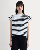 The Oversized Muscle Tee | Bone / Black