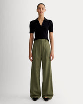 The Draper Pleated Pant in Buttersmooth | Kalamata | 32" Inseam