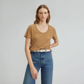 The Air Scoop-Neck Tee | Toasted Coconut