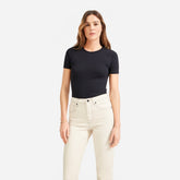 The Pima Micro-Rib Crew Tee | Black