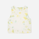 The Premium Weight Cropped Pocket Tank | Seafoam Tie Dye