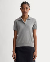 The Polo in Cotton Cashmere | Heather Charcoal