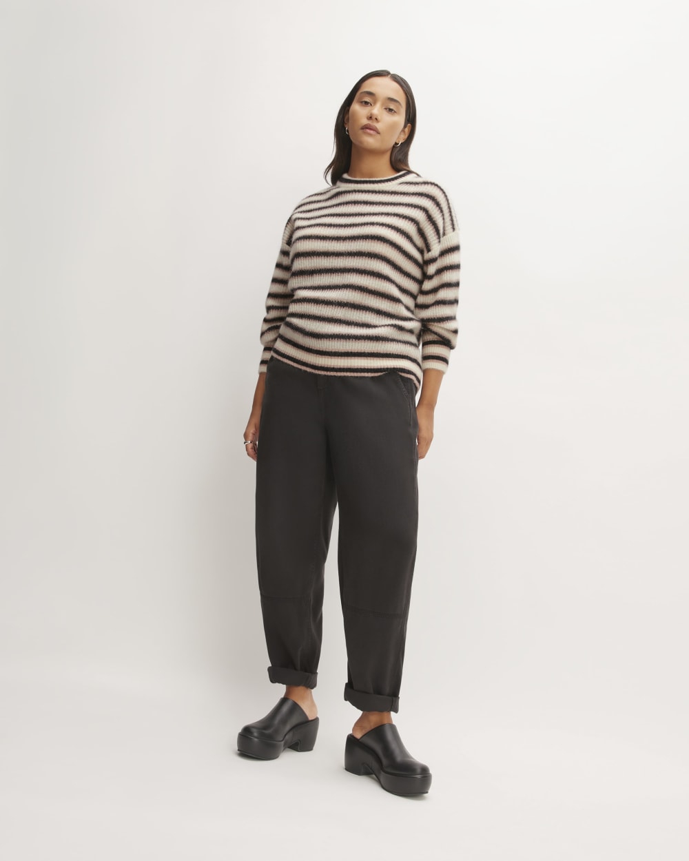 The Cocoon Crew in Alpaca | Heathered Black / Cafe Creme / Bone