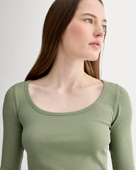 The Luxe Rib Scoop-Neck Tee | Sagebrush