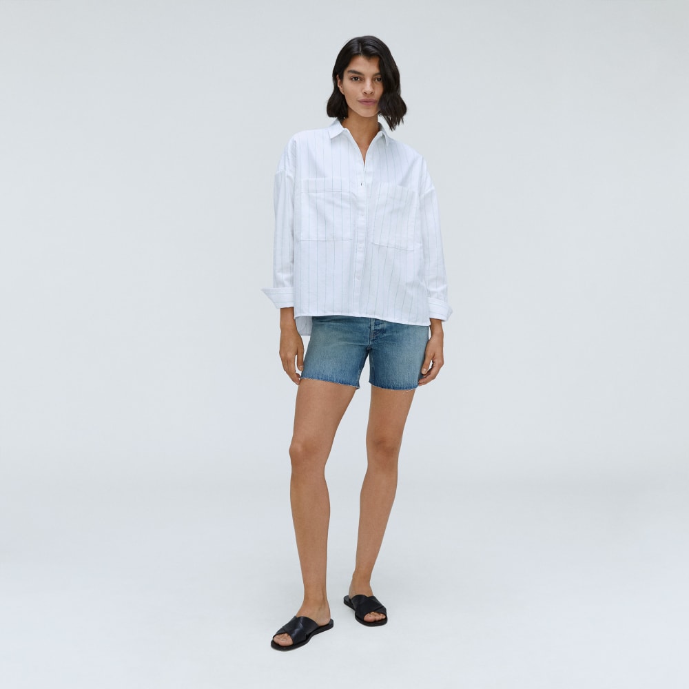 The Boxy Oxford | Mint / White
