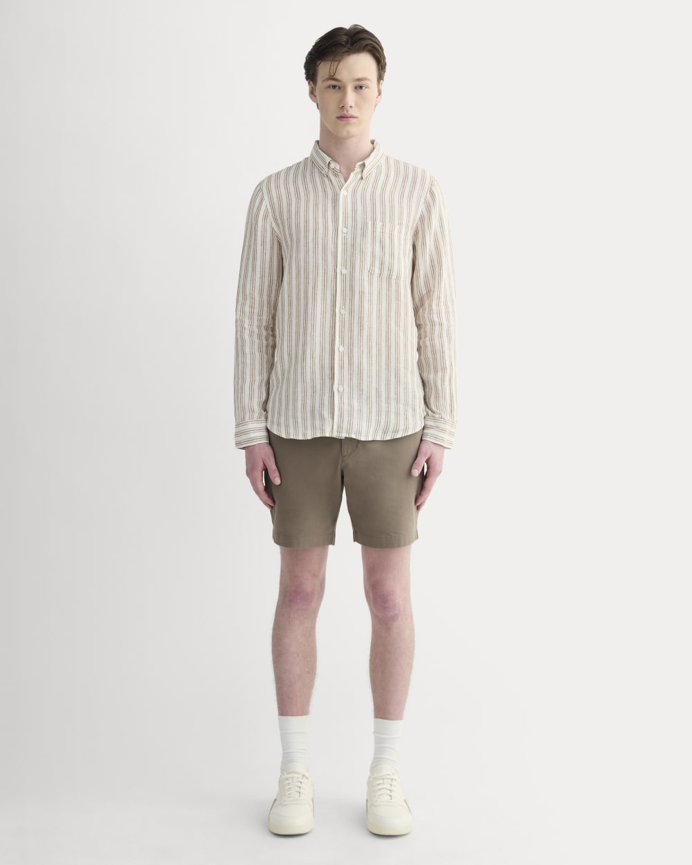 The Classic Shirt in Linen | Bone / Toasted Coconut