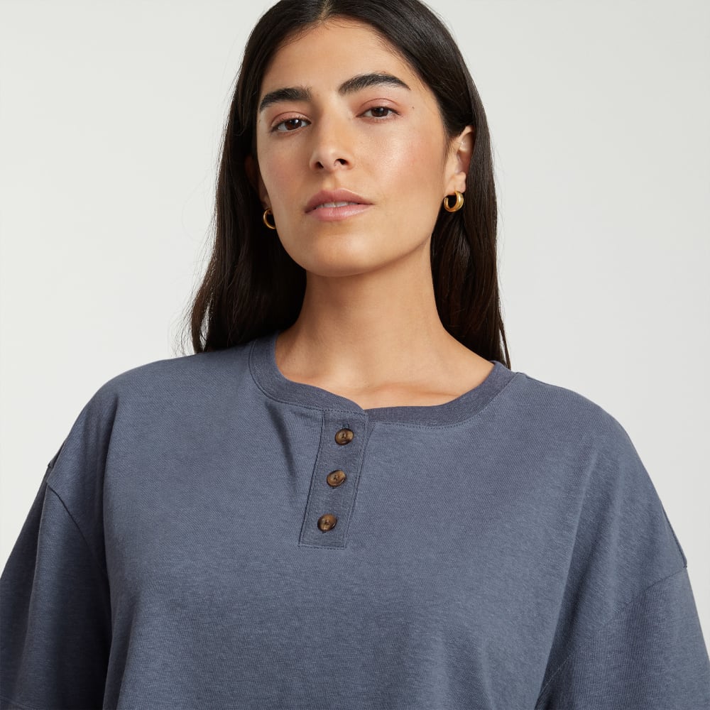 The Vintage Henley Hemp Tee | Atlantic