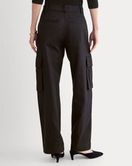 Wide-Leg Cargo Trouser in Buttersmooth | Black