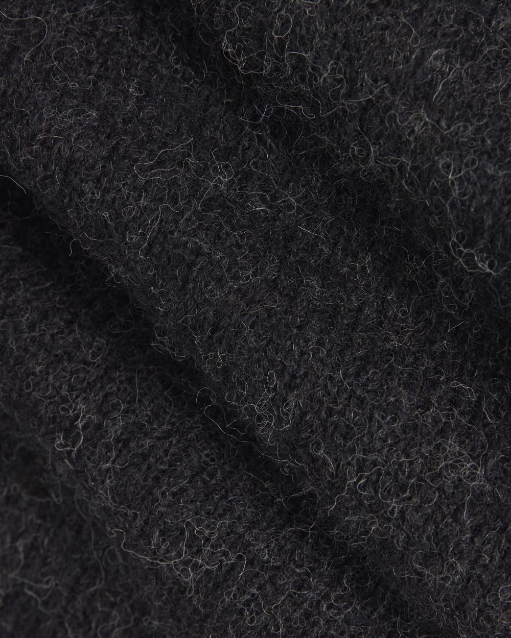 The Crew Cardigan in Alpaca | Heathered Black