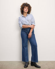 The Must-Have Shirt in Silky Cotton | White / Bellwether Blue