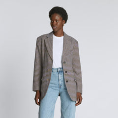 The ReWool® '80s Blazer | Blue / Brown Houndstooth