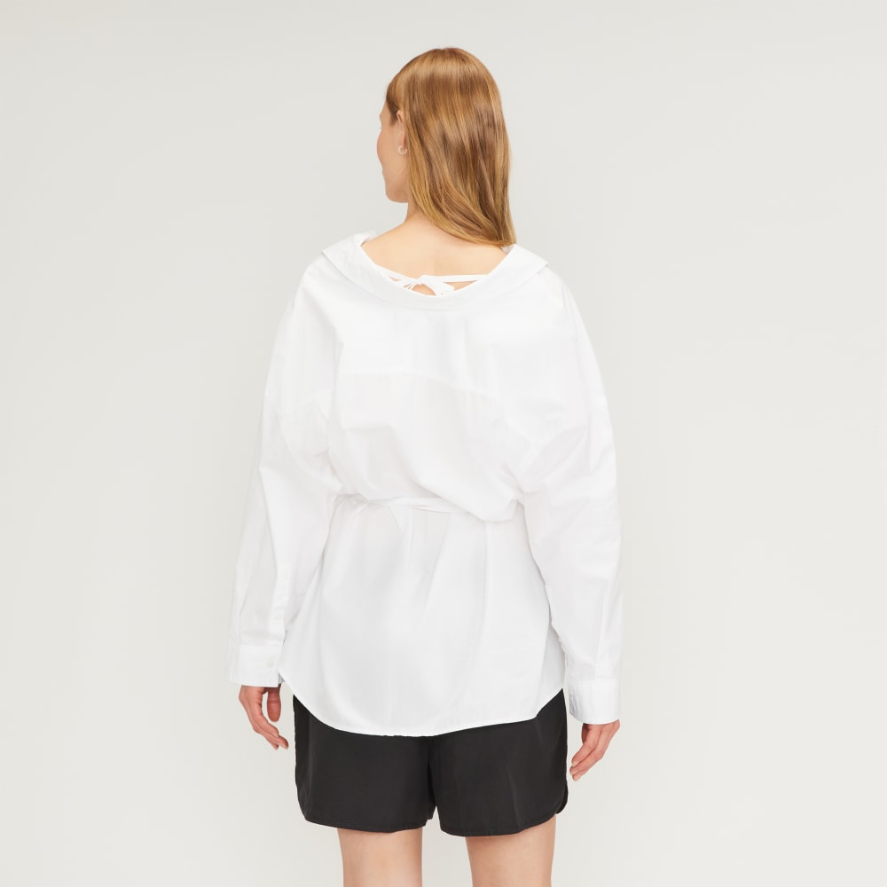 The Poplin Tie Back Shirt | White