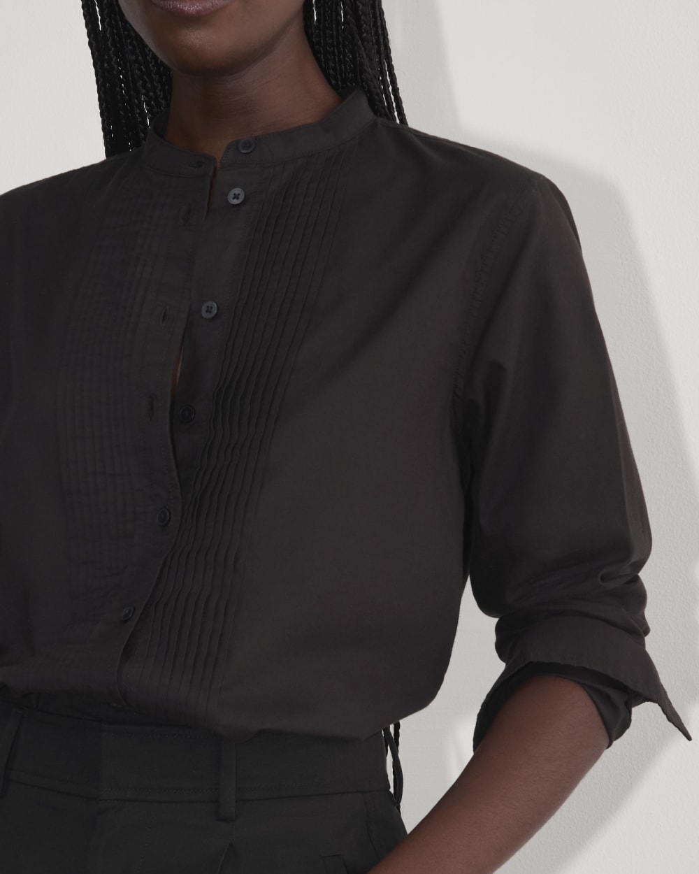 The Tuxedo Shirt in Silky Cotton | Black