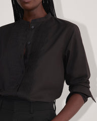 The Tuxedo Shirt in Silky Cotton | Black