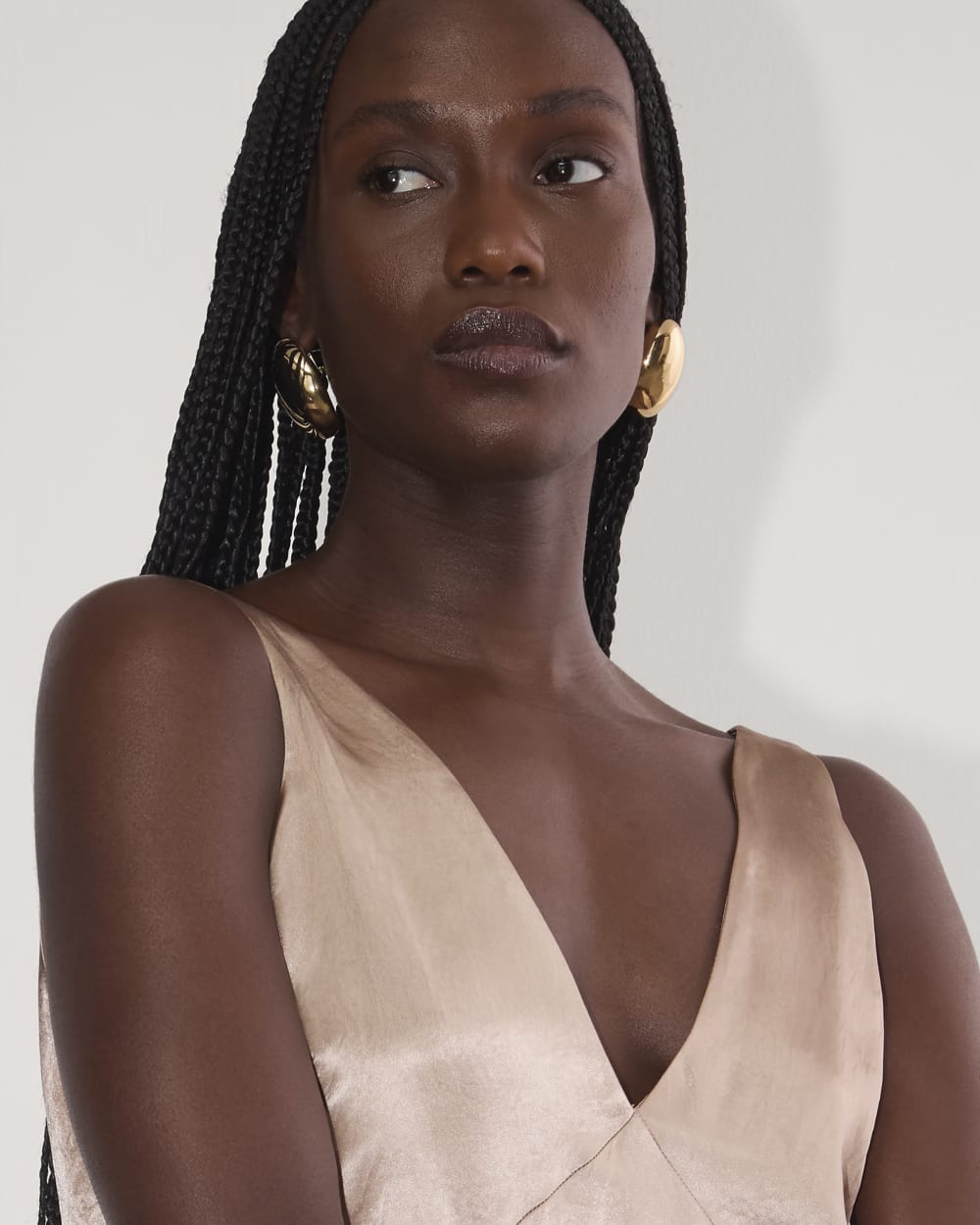 The Satin Slip Dress | Champagne