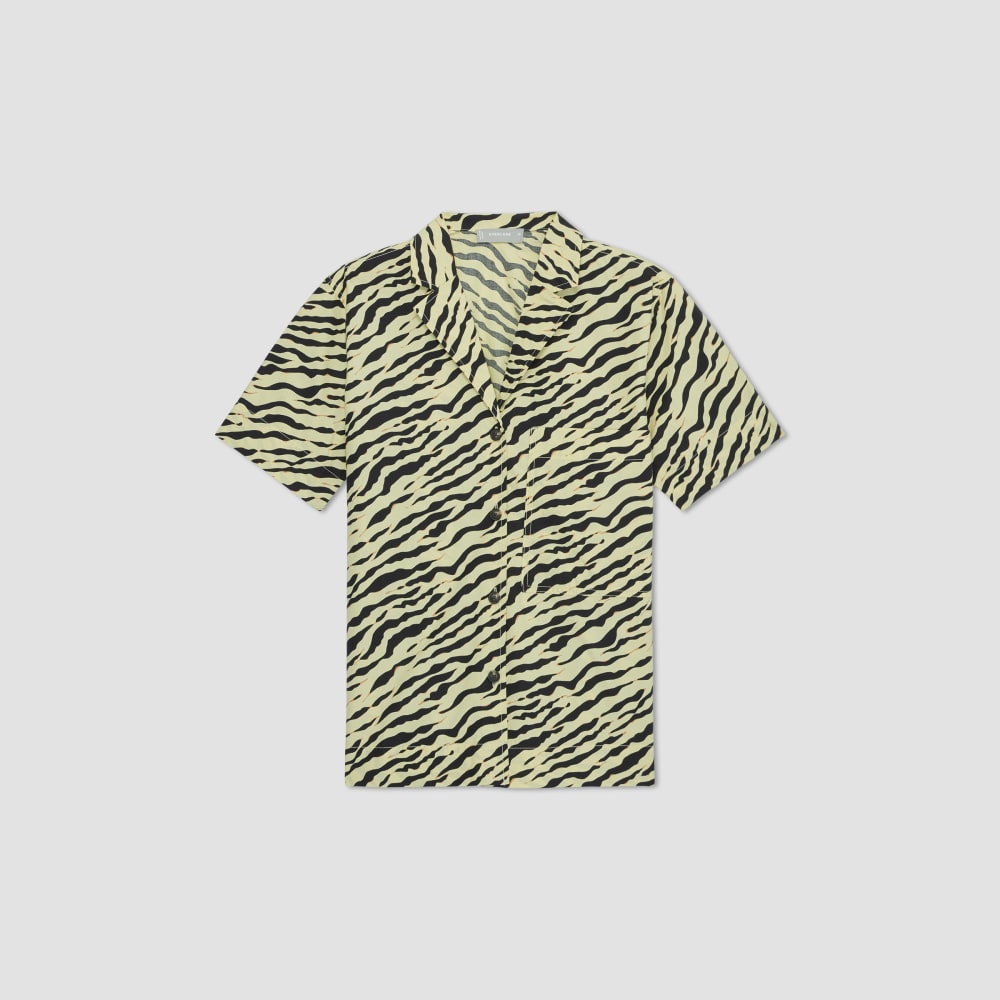 The Poplin Shirt | Pale Yellow Tiger Stripe