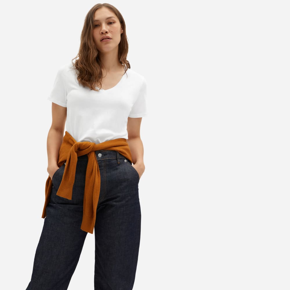 The Organic Cotton V-Neck | White