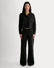 The Way-Short Shirt in Silky Cotton | Black