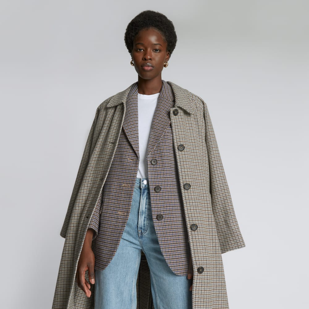 The ReWool® '80s Blazer | Blue / Brown Houndstooth