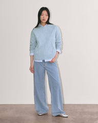 The Pointelle Sweater in Cloud | Chambray Blue
