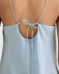 The Tie Back Cami in Washable Silk | Soft Blue