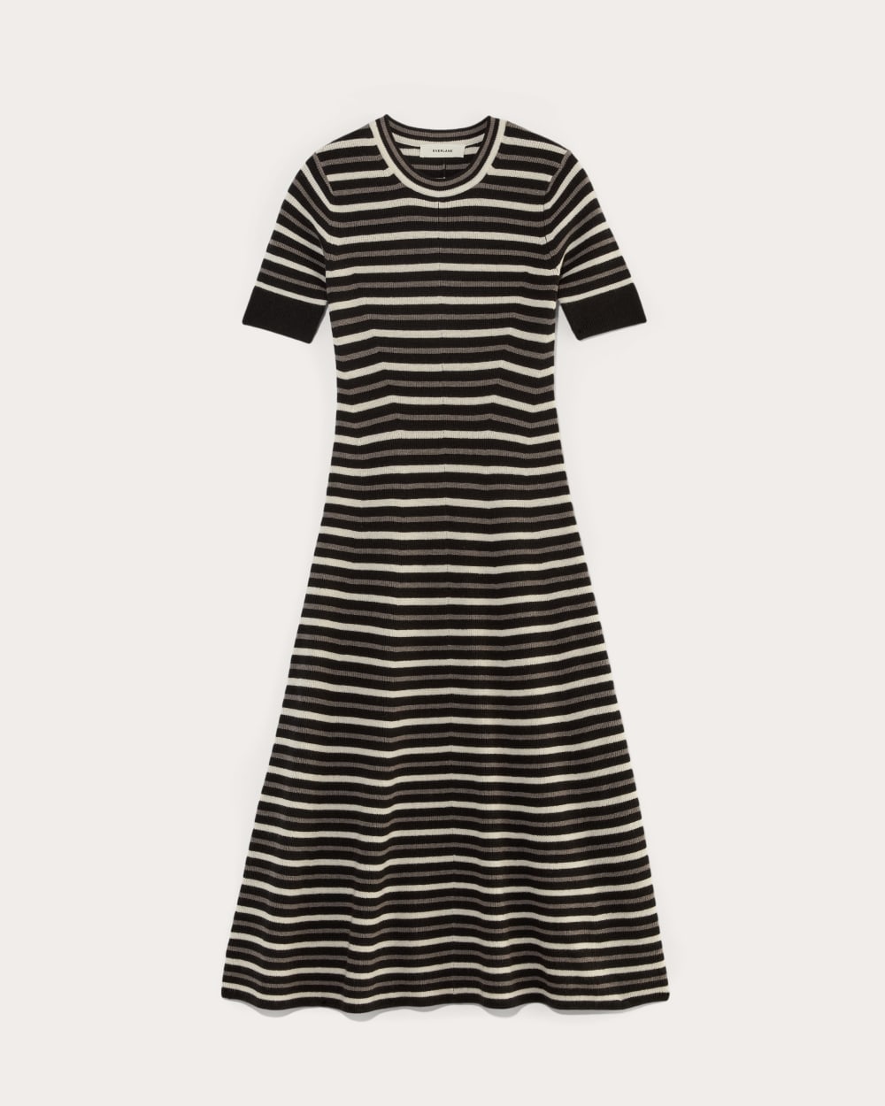 The Ribbed Sweater Dress | Taupe / Canvas / Black