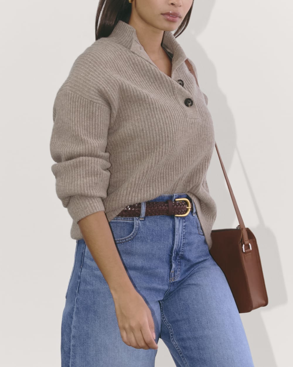 The Cocoon Henley in Wool Cashmere | Oatmeal