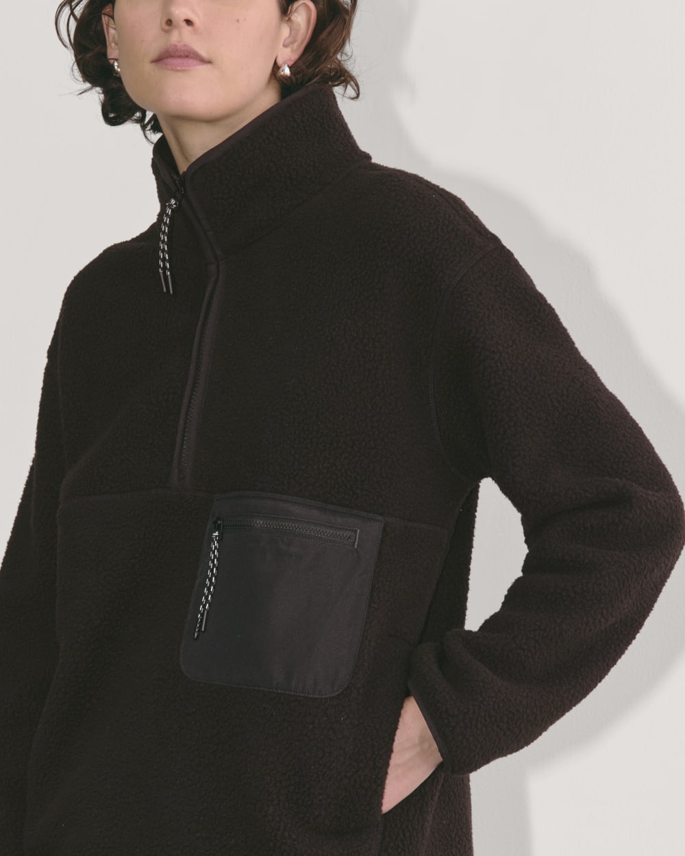 The ReNew Fleece Oversized Half-Zip | Black
