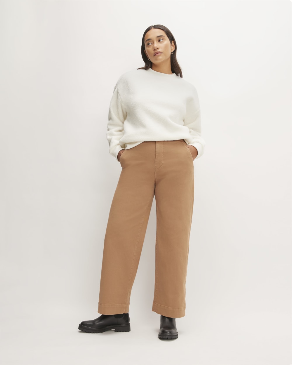 The ReNew Fleece Oversized Crew | Bone