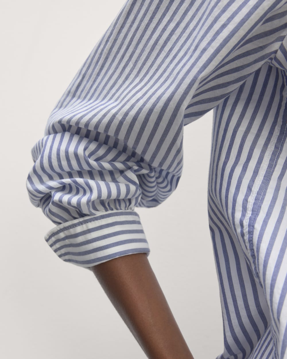 The Henley Shirt in Silky Cotton | White / Bellwether Blue