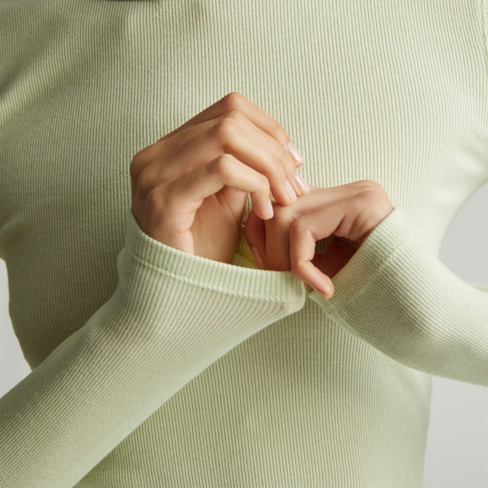 The Pima Micro-Rib Long-Sleeve Crew | Seafoam Green