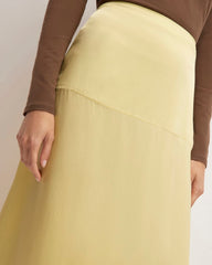 The Hammered Satin Slip Skirt | Raffia
