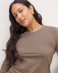 The Slim Long-Sleeve Crew in Essential Cotton | Clay