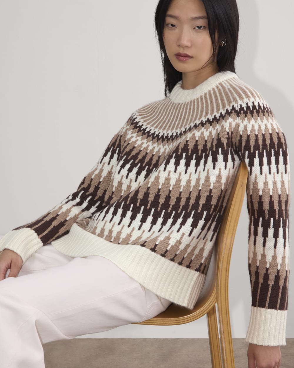 The Fair Isle Crew | Bone / Brown Fair Isle