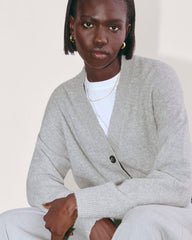 The Cocoon Cardigan in Plush Cotton | Heathered Grey