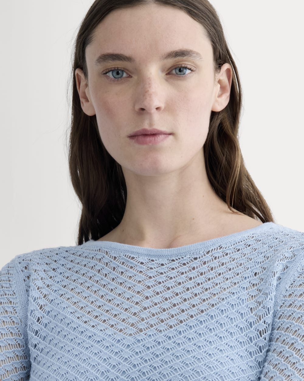 The Lace Knit Mini Dress | Sky Blue