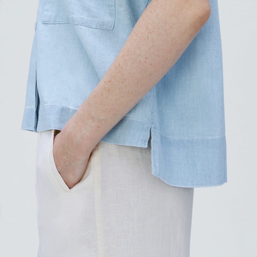 The ReChambray Box Shirt | Icy Blue