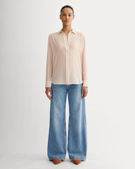 The Must-Have Shirt in Washable Silk | Bone / Dusky Rose