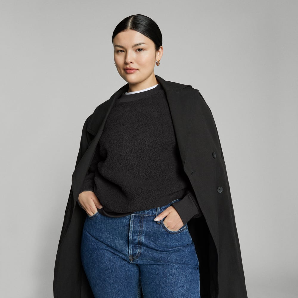 The ReNew Teddy Oversized Crew | Black