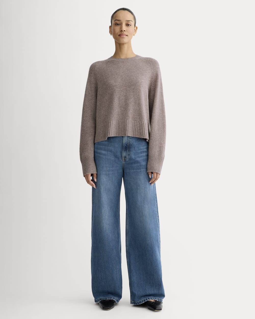 The Boxy Crew in Cashmere | Light Heathered Taupe