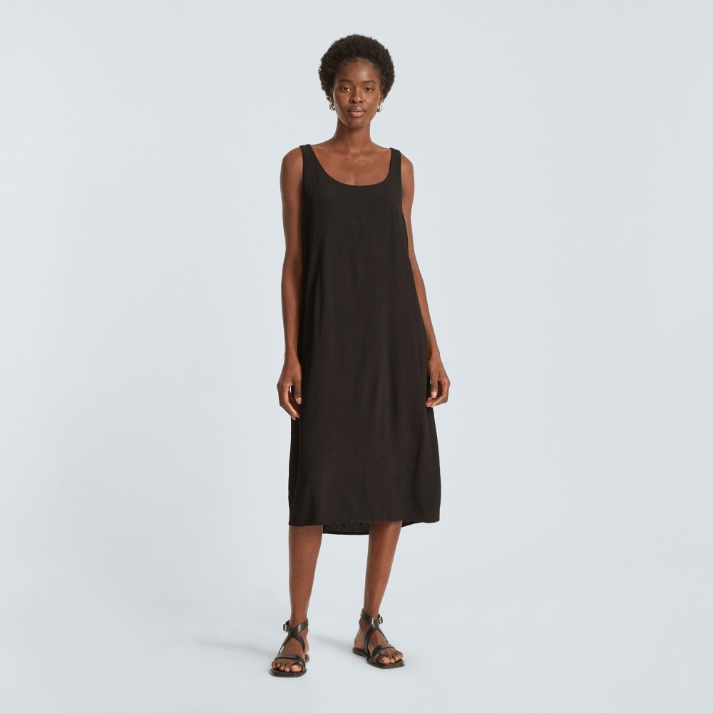 The Naia™ Ripple Tank Dress | Black