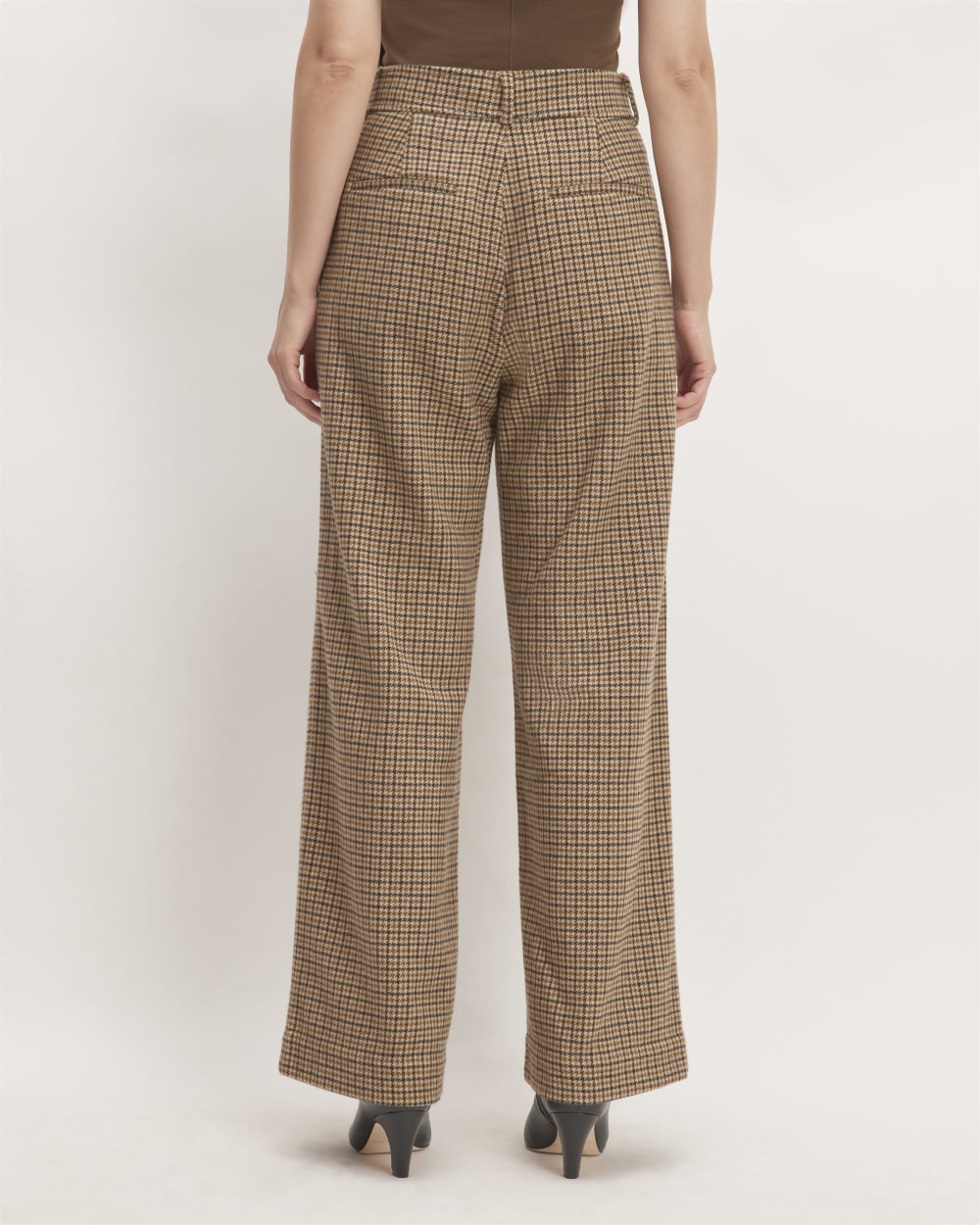 The ReWool® Way-High Drape Pant | Camel Houndstooth