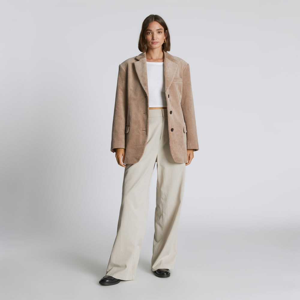The Corduroy '80s Blazer | Taupe Grey