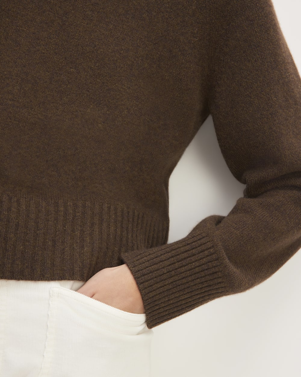 The Boxy Crew in Cashmere | Heather Cocoa